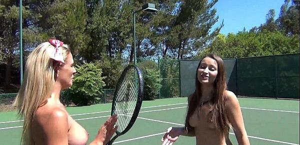  Dani Daniels Topless Tennis Fun